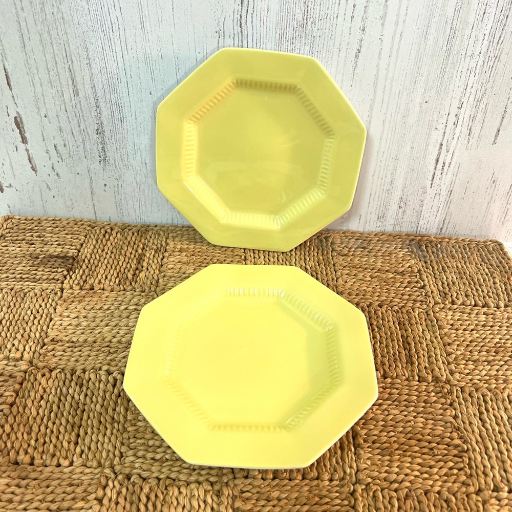 Vintage independence ironstone bread plates yellow castleton replacement